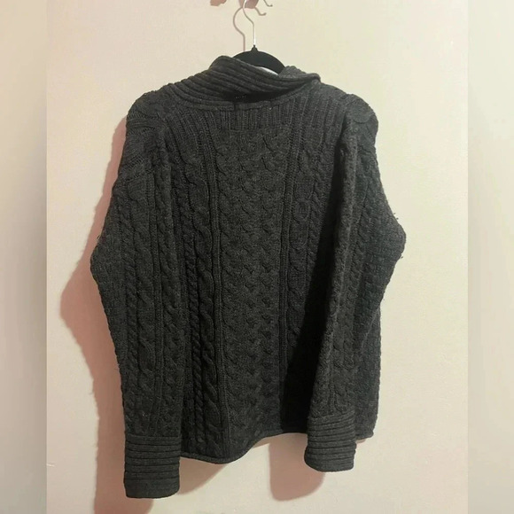 Aran crafts grey merino wool jacket one button - Picture 3 of 3